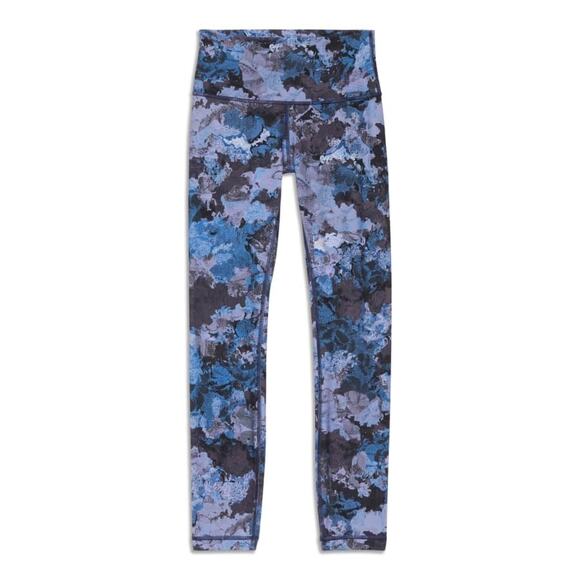 Lululemon Womens Blue Wunder Under Luxtreme HR Leggings Screen Camo Multi 6 7/8 - Picture 2 of 7